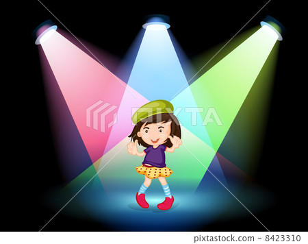A stage with a young girl dancing 8423310