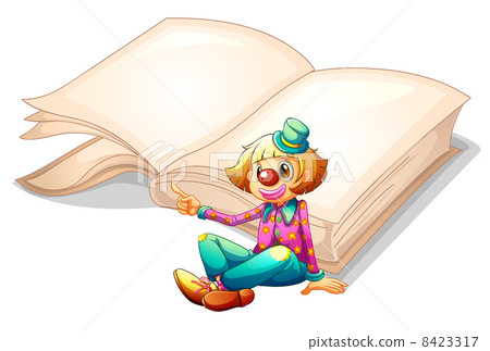 A clown with a book at the back 8423317