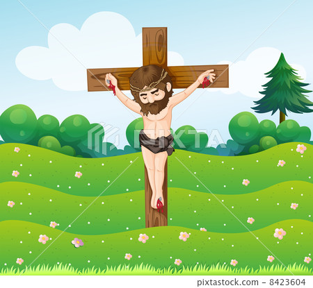 A boy hanging on the cross A boy hanging on the cross 8423604