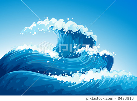 A sea with giant waves A sea with giant waves 8423813