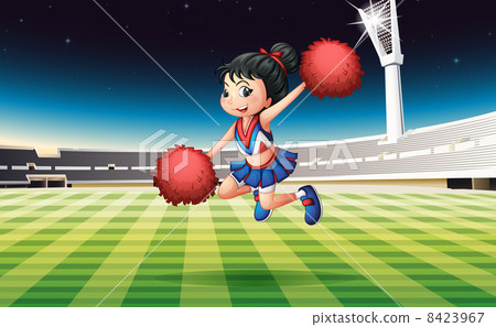 A cheerdancer in her stripes uniform A cheerdancer in her stripes uniform 8423967