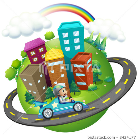 A boy travelling around the city A boy travelling around the city 8424177