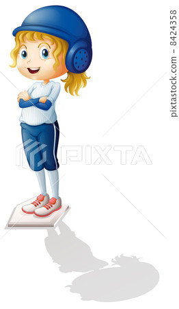 A female athlete with a shadow 8424358