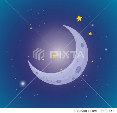 Moon and stars in the sky Moon and stars in the sky 8424438
