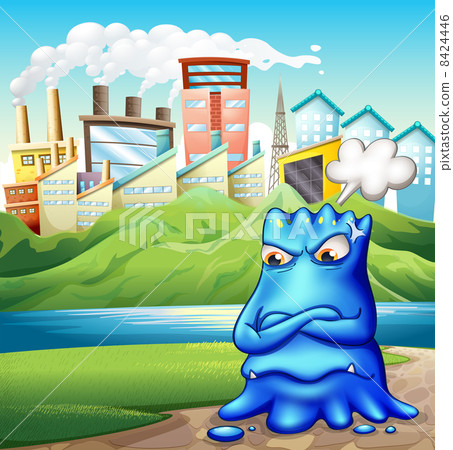 An angry fat blue monster in the city An angry fat blue monster in the city 8424446