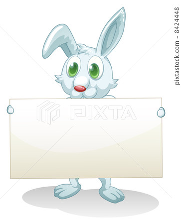A bunny holding an empty banner A bunny holding an empty banner 8424448