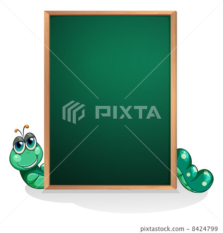 A caterpillar at the back of an empty board A caterpillar at the back of an empty board 8424799