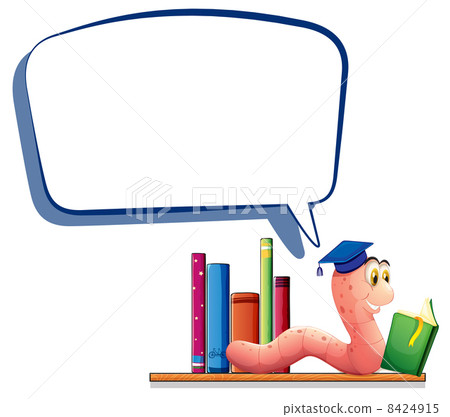 A worm reading a book with an empty callout A worm reading a book with an empty callout 8424915