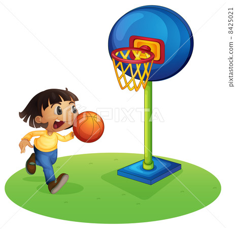 A small boy playing basketball A small boy playing basketball 8425021