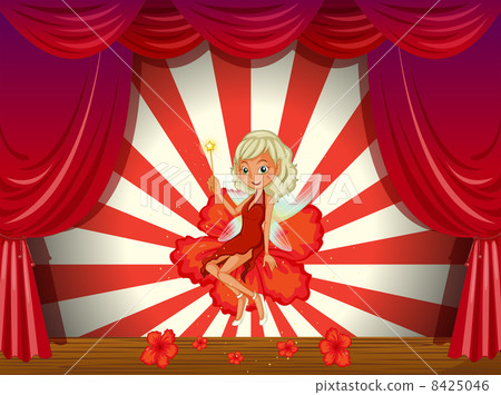 A stage with a fairy in a red dress A stage with a fairy in a red dress 8425046