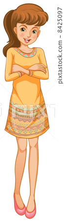 A woman standing with a smile A woman standing with a smile 8425097