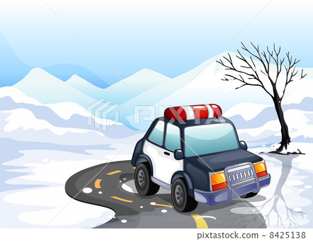 A patrol car in the snowy land A patrol car in the snowy land 8425138