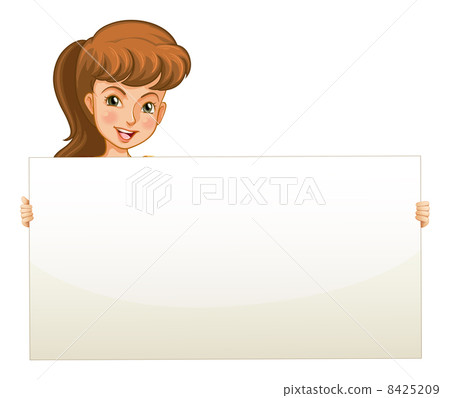 A teenage girl holding an empty board A teenage girl holding an empty board 8425209