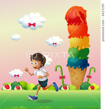 A boy in a land full of sweets 8425295