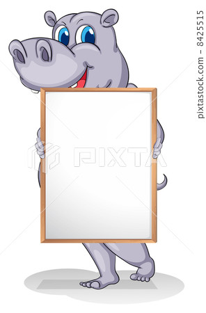 A giant animal holding an empty whiteboard 8425515