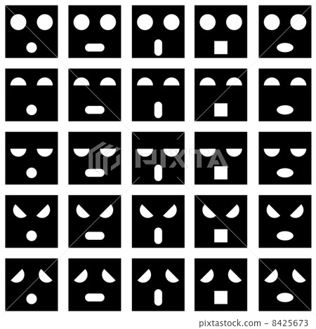 Icons of smiley emotion faces. Vector illustration. 8425673