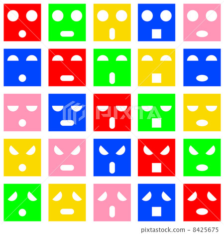 Icons of smiley emotion faces. Vector illustration. 8425675