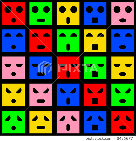 Icons of smiley emotion faces. Vector illustration. 8425677