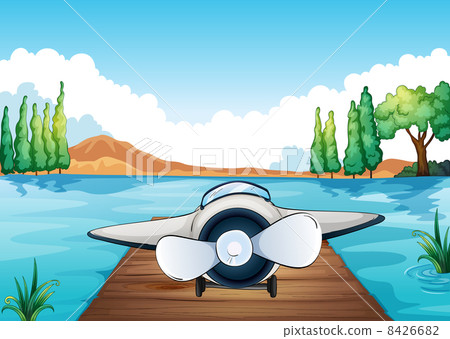 river, bench and aeroplane river, bench and aeroplane 8426682