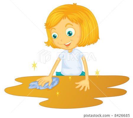 a girl cleaning floor a girl cleaning floor 8426685