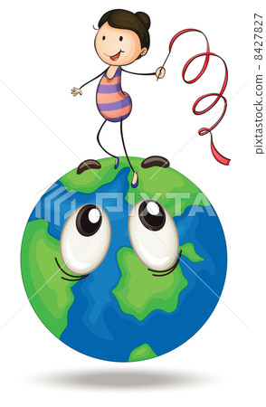 girl playing on earth girl playing on earth 8427827