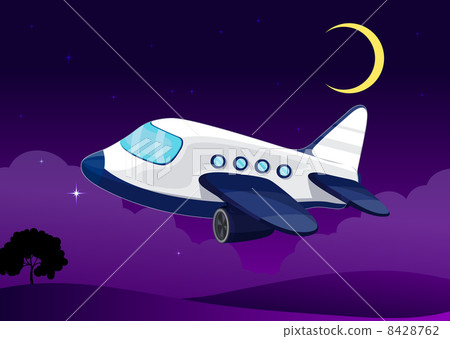 a moon and airplane. 8428762