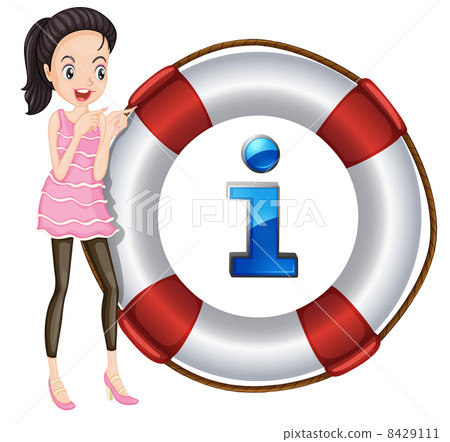 Girl and lifesaver floating Girl and lifesaver floating 8429111