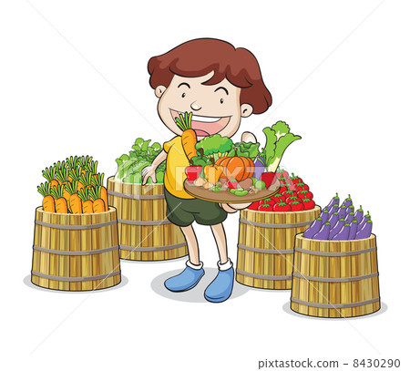 a boy and vegetables 8430290