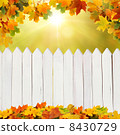 autumn  background with fence 8430729