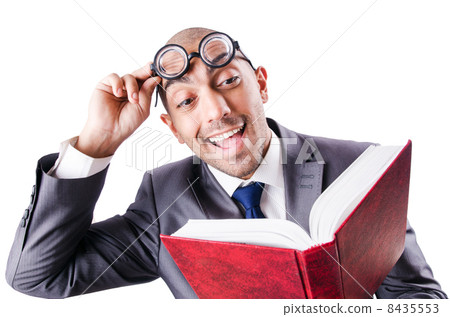 Nerd funny businessman on white Nerd funny businessman on white 8435553