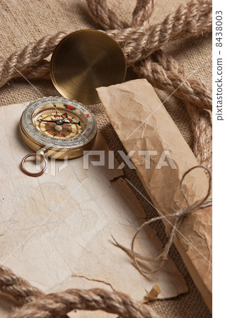 old paper with compass and rope old paper with compass and rope 8438003