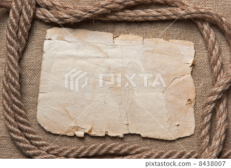 old paper and rope on canvas old paper and rope on canvas 8438007