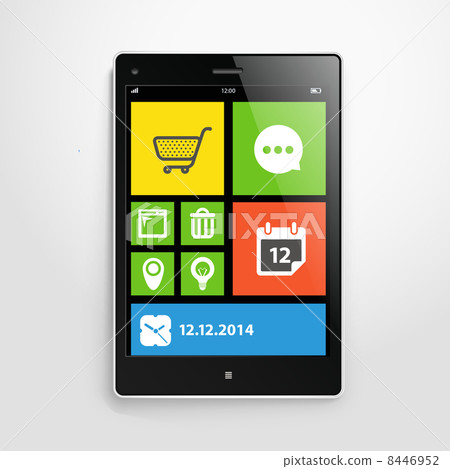 Modern mobile gadget with color interface 8446952