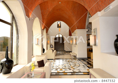 Lobby interior of the luxury hotel, Ras Al Khaimah, UAE Lobby interior of the luxury hotel, Ras Al Khaimah, UAE 8447332