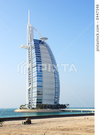 The view on world's first seven stars luxury hotel Burj Al Arab "Tower of the Arabs" The view on world's first seven stars luxury hotel Burj Al Arab "Tower of the Arabs" 8447346