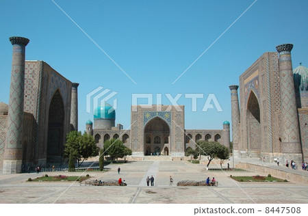 Uzbekistan Samarkand whole Registan Square view Uzbekistan Samarkand whole Registan Square view 8447508