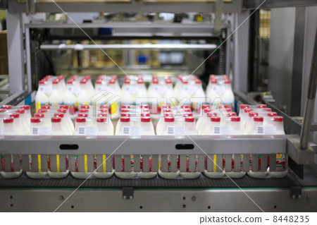 MOSCOW - MARCH 3: Conveyor with milk at Wimm-Bill-Dann plant, on 8448235
