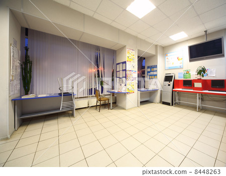 MOSCOW, RUSSIA - DECEMBER 16: Lobby of post office, spacious pla MOSCOW, RUSSIA - DECEMBER 16: Lobby of post office, spacious pla 8448263
