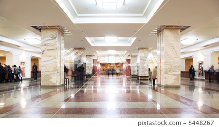 MOSCOW, RUSSIA - DECEMBER 16: Symmetric hall in new building of 8448267