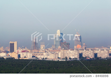 MOSCOW - JUNE 1: Moscow City Business Complex. View from Sokolni 8448898