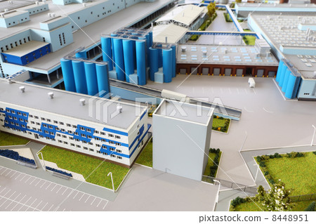 MOSCOW - MARCH 3: Small maquette of at Wimm-Bill-Dann milk plant 8448951