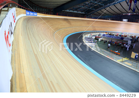 MOSCOW - AUGUST 19: Cycling track at UCI juniors track world cha 8449229
