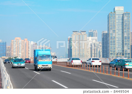 Cars on Guangzhou bridge in day in Guangzhou, China. Cars on Guangzhou bridge in day in Guangzhou, China. 8449504