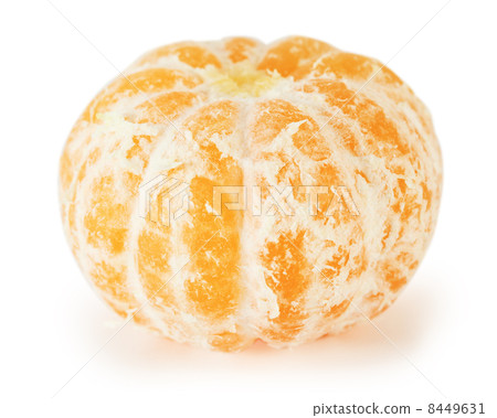 Peeled orange fresh tasty mandarin isolated on white background. 8449631