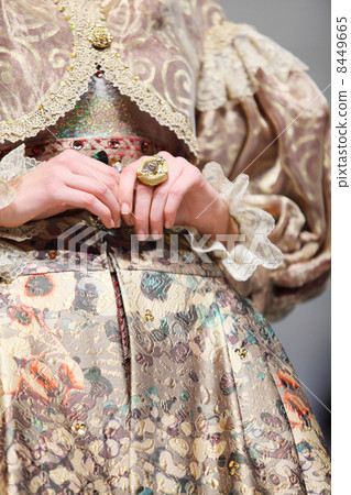 MOSCOW - NOVEMBER 4: Hands of woman in beautiful dress on show o MOSCOW - NOVEMBER 4: Hands of woman in beautiful dress on show o 8449665