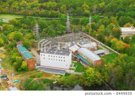 Sokolniki transforming power substation, view from abobe Sokolniki transforming power substation, view from abobe 8449930