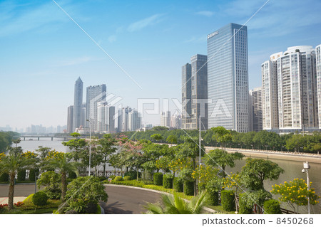 GUANGZHOU - NOV 23: Skyscrapers in Zhujiang New Town, view from 8450268