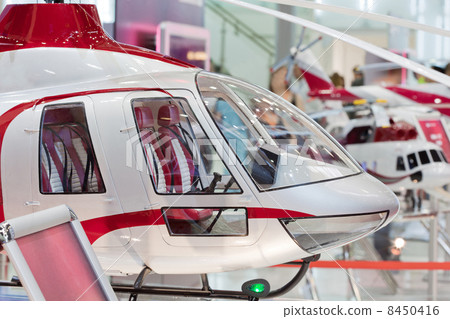 MOSCOW - MAY 21: Miniature helicopter at International exhibition of helicopter industry of Helirussia in Exhibition center Expo Crocus, on May 21, 2011 in Moscow, Russia 8450416