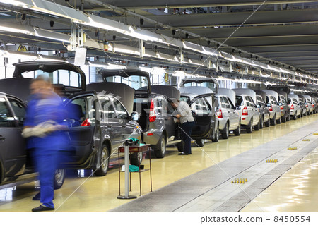 TOGLIATTI - SEPTEMBER 30: New cars Lada Kalina at factory VAZ on 8450554
