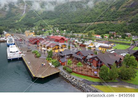 FLAM - JULE 25: Sognefjord port and railway station near picture 8450568